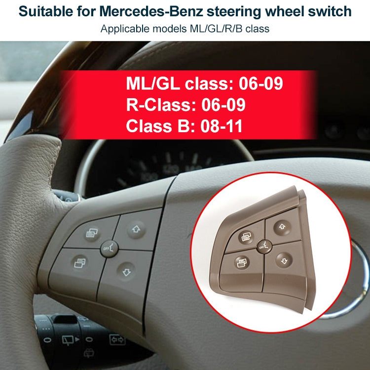 Car Right Side 4-button Steering Wheel Switch Buttons Panel 1648200110 for Mercedes-Benz W164, Left Driving, Right Side 4-button (Black), Right Side 4-button (Coffee), Right Side 4-button (Grey)
