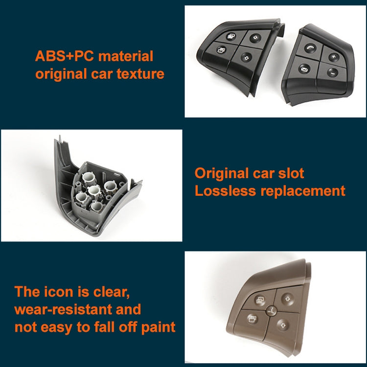 Car Left Side 5-button Steering Wheel Switch Buttons Panel 1648200010 for Mercedes-Benz W164, Left Driving, Left Side 5-button (Black), Left Side 5-button (Coffee), Left Side 5-button (Grey)
