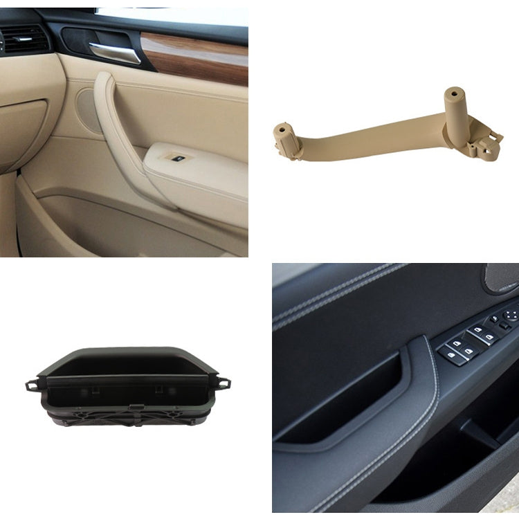 Car Front Left Inside Doors Handle Pull Trim Cover 5141 7394 519-1 for BMW X3 X4, Left Driving, Front Left Inside (Black), Front Left Inside (Beige)