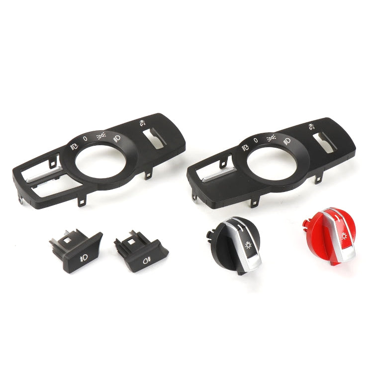 Car Headlight  Switch Button Knob for BMW 5 Series 2010-2017, Left Driving, Headlight Switch (Black), Headlight Switch (Red)