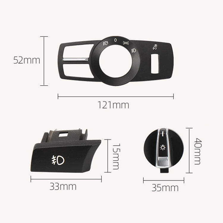 Car Headlight  Switch Button Knob for BMW 5 Series 2010-2017, Left Driving, Headlight Switch (Black), Headlight Switch (Red)