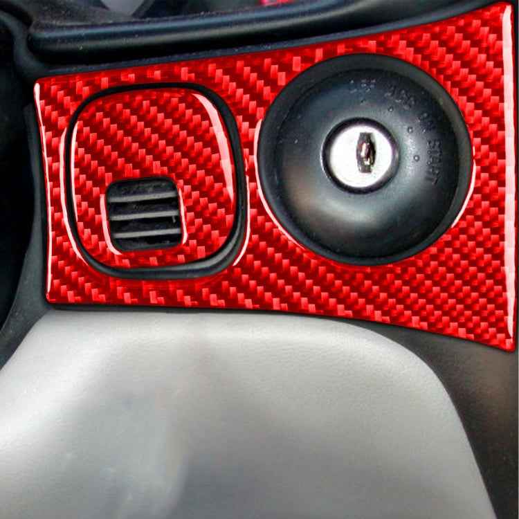 3 in 1 Carbon Fiber Car Headlight Key Panel Sticker for Chevrolet Corvette C5 1998-2004, Left Drive