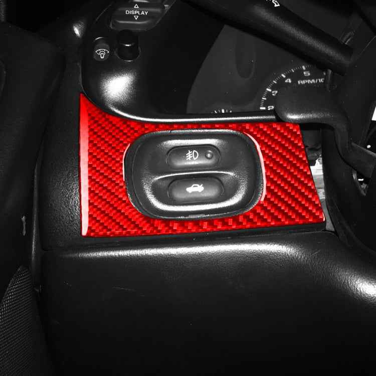 3 in 1 Carbon Fiber Car Headlight Key Panel Sticker for Chevrolet Corvette C5 1998-2004, Left Drive