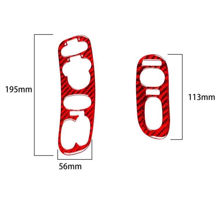 2 in 1 Car Carbon Fiber Door Control Panel Memory Seat Sticker Set for Chevrolet Corvette C5 1998-2004, Left Drive
