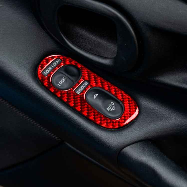 2 in 1 Car Carbon Fiber Door Control Panel Memory Seat Sticker Set for Chevrolet Corvette C5 1998-2004, Left Drive