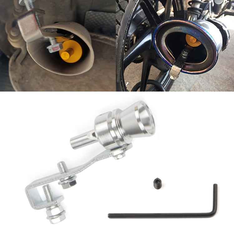 Universal Aluminum Turbo Sound Exhaust Muffler Pipe Whistle Car / Motorcycle Simulator Whistler, Size: M, Outside Diameter: 23mm