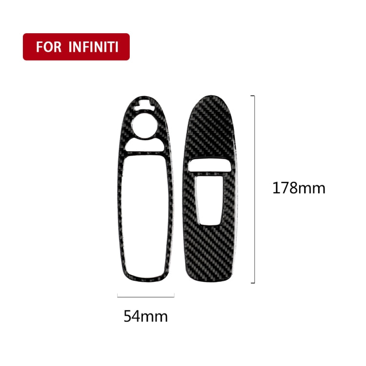 2 PCS Car Carbon Fiber Window Lift Panel Decorative Sticker for Infiniti Q50, Left Drive, Window Lift Panel (2 PCS)