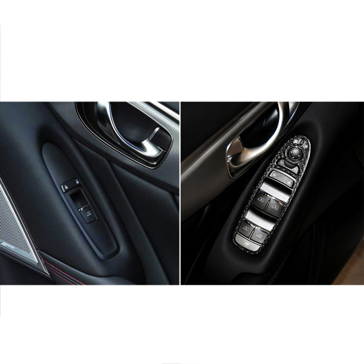 2 PCS Car Carbon Fiber Window Lift Panel Decorative Sticker for Infiniti Q50, Left Drive