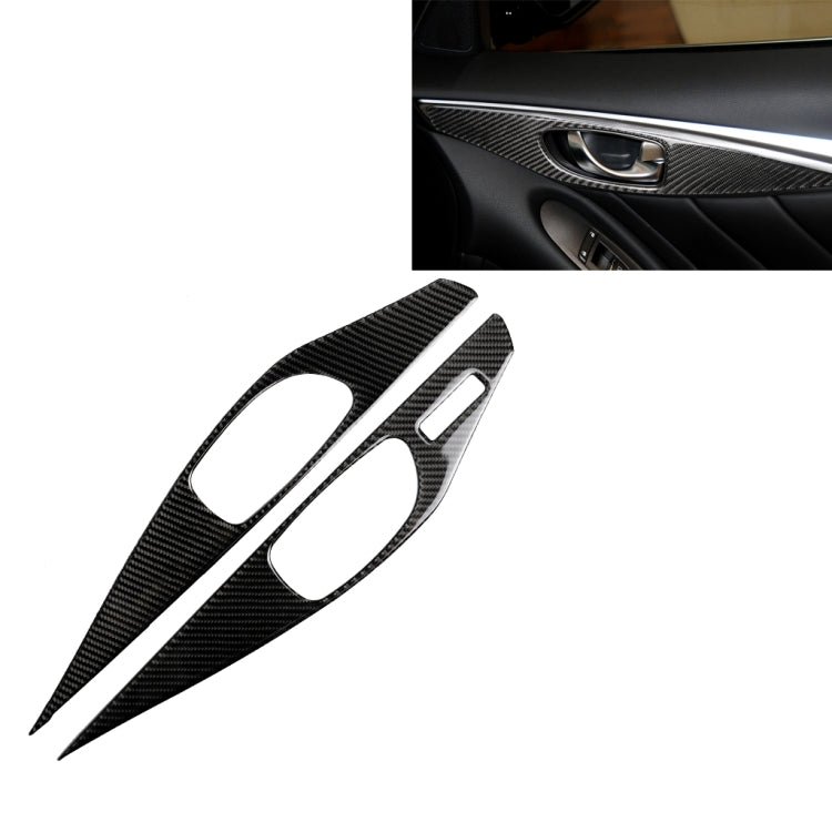 2 PCS Car Carbon Fiber Door Inner Handle Panel Decorative Sticker for Infiniti Q60, Left Drive, Door Inner Handle Panel