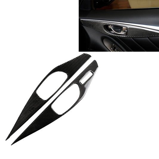 2 PCS Car Carbon Fiber Door Inner Handle Panel Decorative Sticker for Infiniti Q60, Left Drive, Door Inner Handle Panel