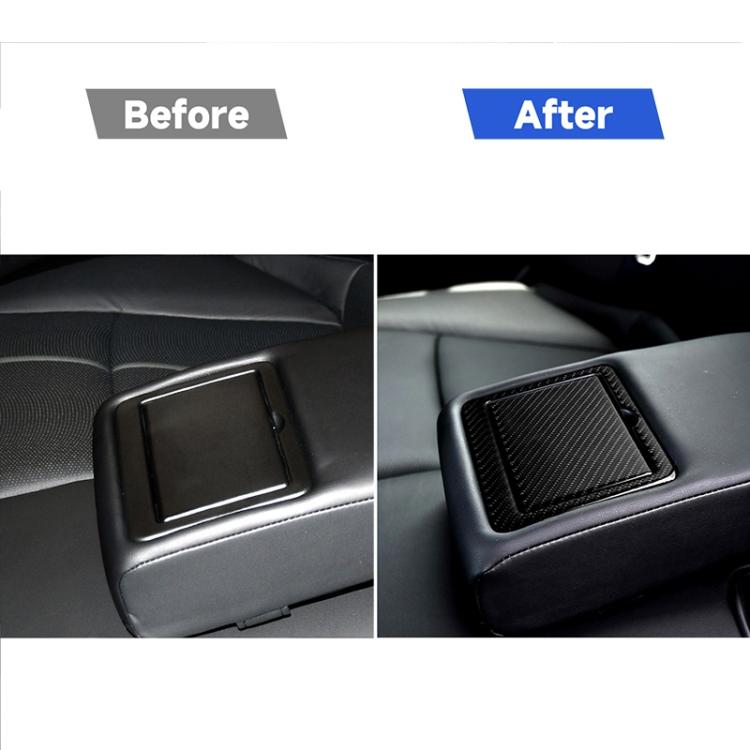 2 PCS Car Carbon Fiber Rear Water Cup Holder Panel Decorative Sticker for Infiniti Q50 / Q60 2014-2020, Rear Water Cup Holder Panel