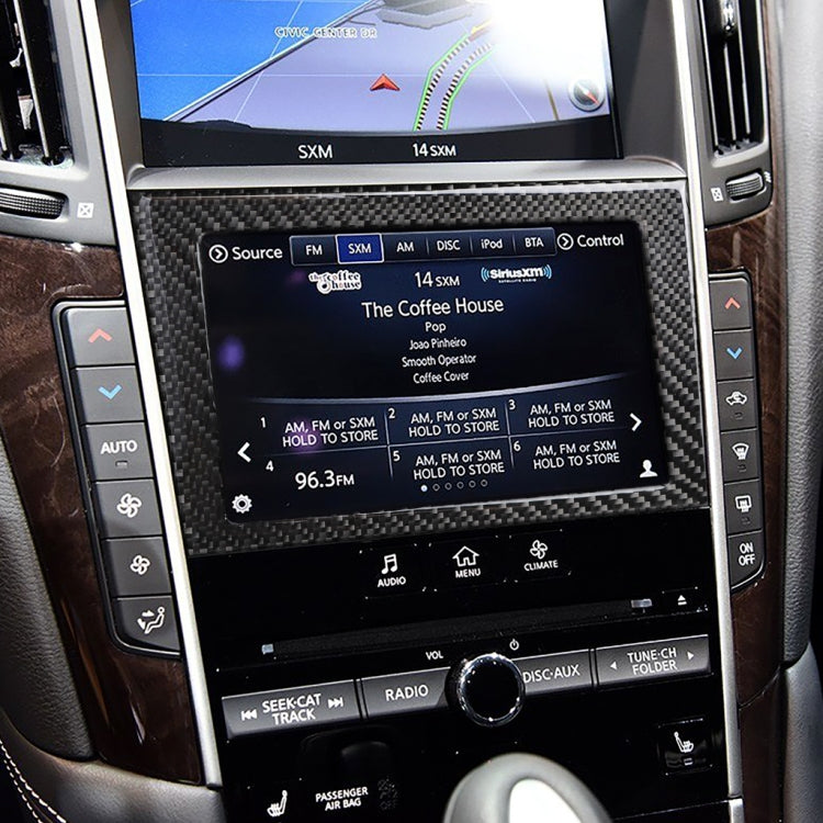 Car Carbon Fiber Navigation Frame Decorative Sticker for Infiniti Q50 / Q60 2014-2020
