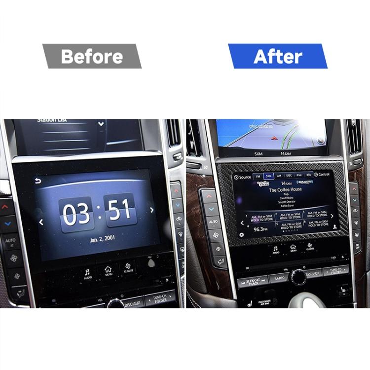 Car Carbon Fiber Navigation Frame Decorative Sticker for Infiniti Q50 / Q60 2014-2020, Navigation Frame