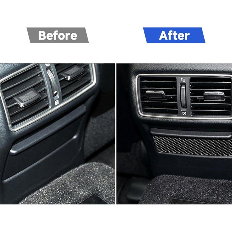 Car Carbon Fiber Rear Seat Ashtray Panel Decorative Sticker for Infiniti Q50 / Q60 2014-2020, Rear Seat Ashtray Panel