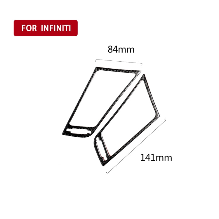 2 PCS Car Carbon Fiber Central Air Outlet Frame Decorative Sticker for Infiniti Q50 / Q60 2014-2020, Central Air Outlet Frame