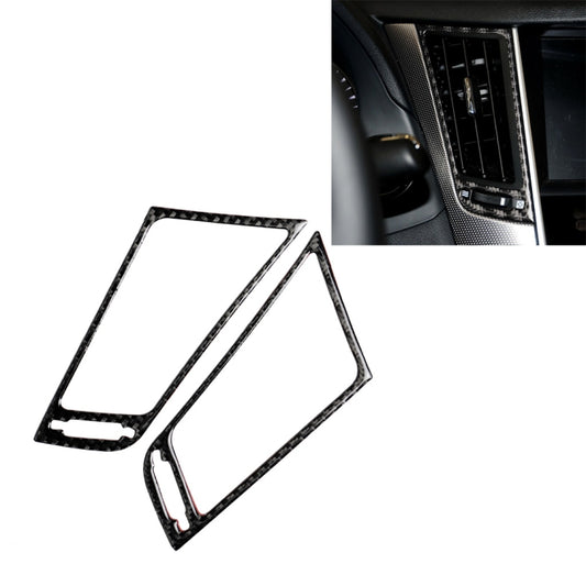 2 PCS Car Carbon Fiber Central Air Outlet Frame Decorative Sticker for Infiniti Q50 / Q60 2014-2020, Central Air Outlet Frame