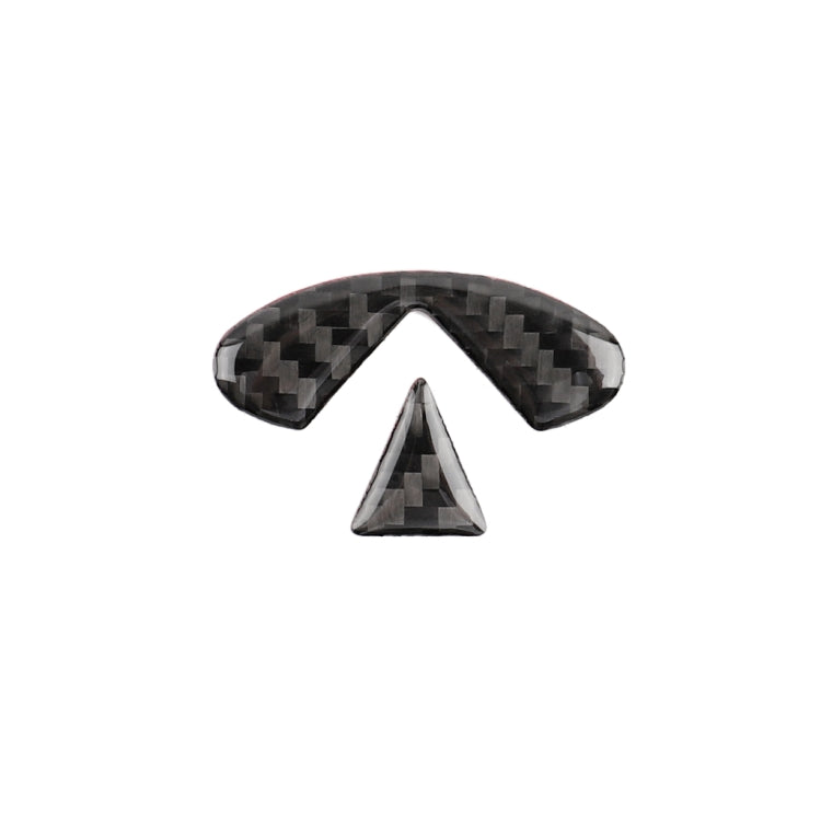 2 PCS Car Carbon Fiber Steering Wheel Logo Decorative Sticker for Infiniti Q50 / Q60 2014-2020