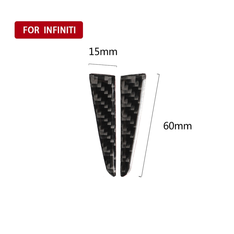 2 PCS Car Carbon Fiber Steering Wheel Below Decorative Sticker for Infiniti Q50 / Q60 2014-2020, Steering Wheel Below
