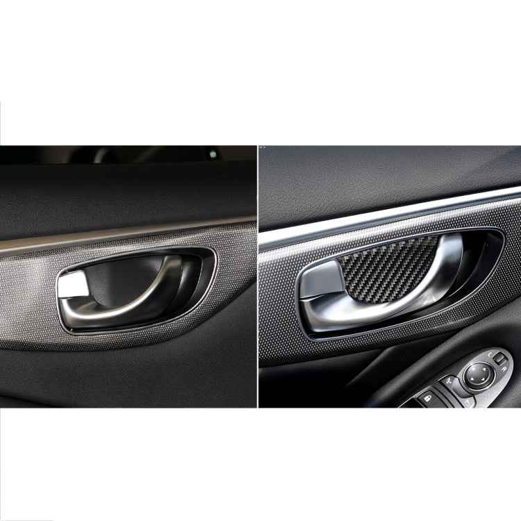 4 PCS Car Carbon Fiber Door Inner Handle Wrist Panel Decorative Sticker for Infiniti Q50 / Q60 2014-2020
