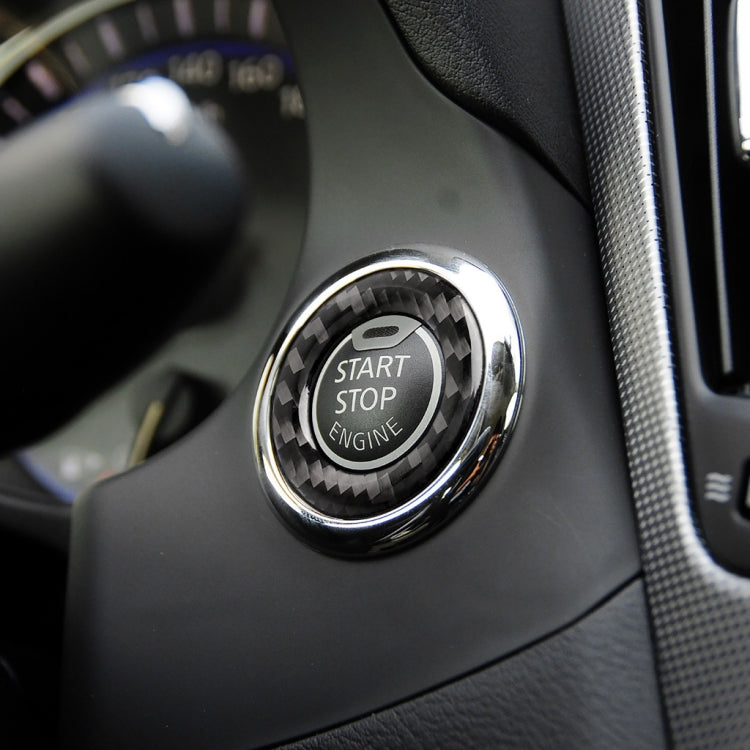 Car Carbon Fiber One-button Start Decorative Sticker for Infiniti Q50 / Q60 2014-2020