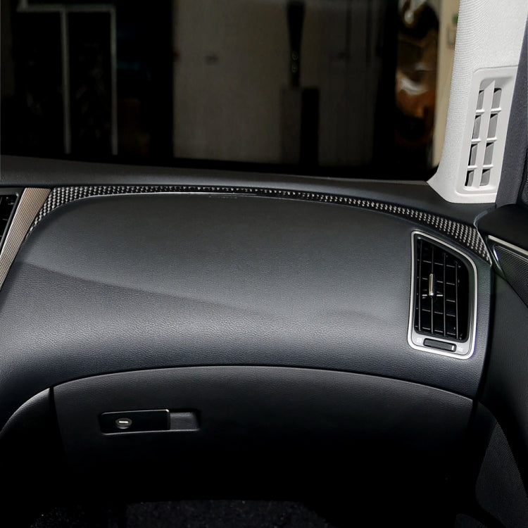 Car Carbon Fiber Right Side of the Dashboard Decorative Sticker for Infiniti Q50 / Q60 2014-2020, Left Drive
