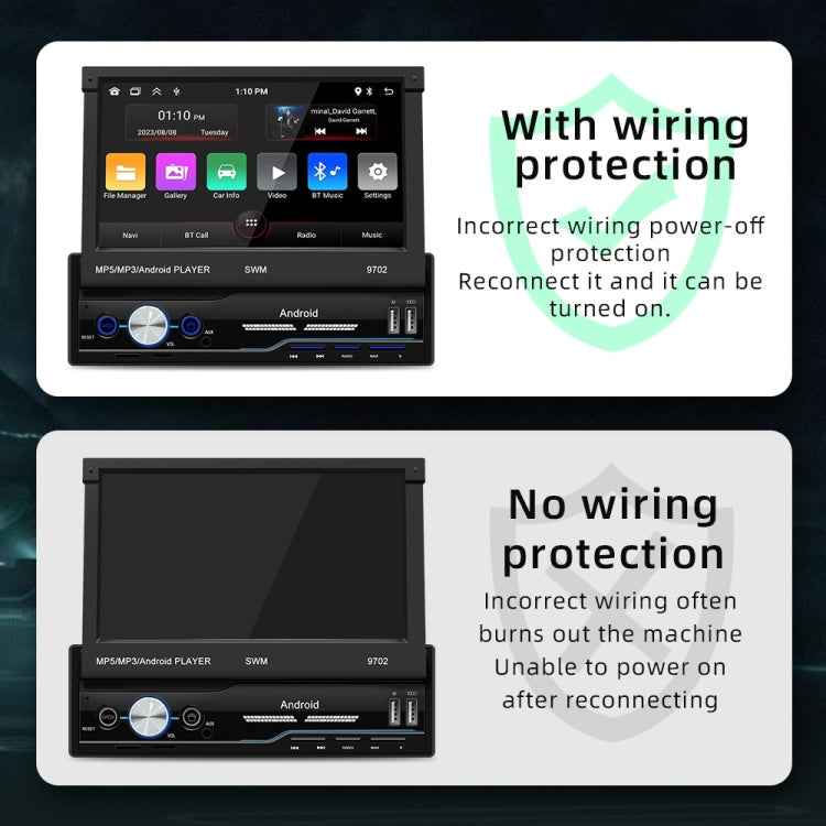 SWM 9702 Car HD 7 inch Android Radio Receiver MP5 Player, Support FM & Bluetooth & GPS & WiFi
