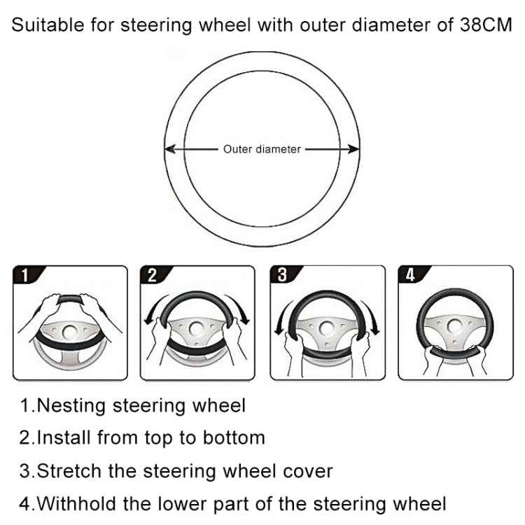 Universal Car Genuine Leather Pinhole Steering Wheel Cover, Diameter: 38cm