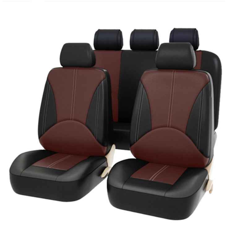 9 in 1 Universal PU Leather Four Seasons Anti-Slippery Cushion Mat Set for 5 Seat Car
