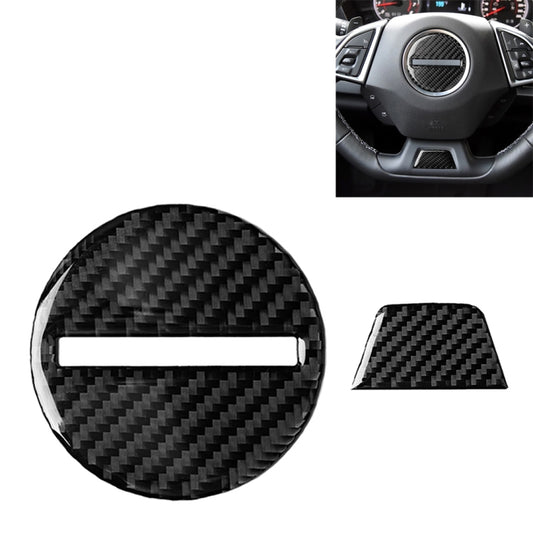 2 in 1 Car Carbon Fiber Steering Wheel Button Decorative Sticker for Chevrolet Camaro 2017-2019, Left and Right Drive Universal