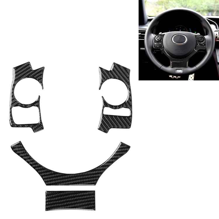 4 in 1 Car Carbon Fiber Steering Wheel Button Decorative Sticker for Lexus IS250 NX200 200t 300h, Left and Right Drive Universal, For Lexus IS250 NX200 200t 300h(A)