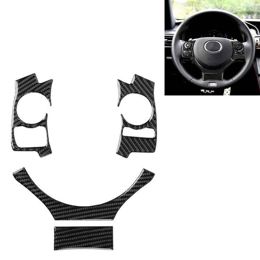 4 in 1 Car Carbon Fiber Steering Wheel Button Decorative Sticker for Lexus IS250 NX200 200t 300h, Left and Right Drive Universal, For Lexus IS250 NX200 200t 300h(A)