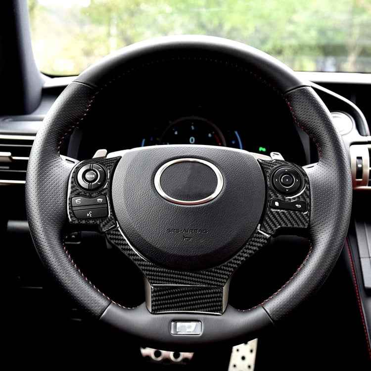 4 in 1 Car Carbon Fiber Steering Wheel Button Decorative Sticker for Lexus IS250 NX200 200t 300h, Left and Right Drive Universal, For Lexus IS250 NX200 200t 300h(A)