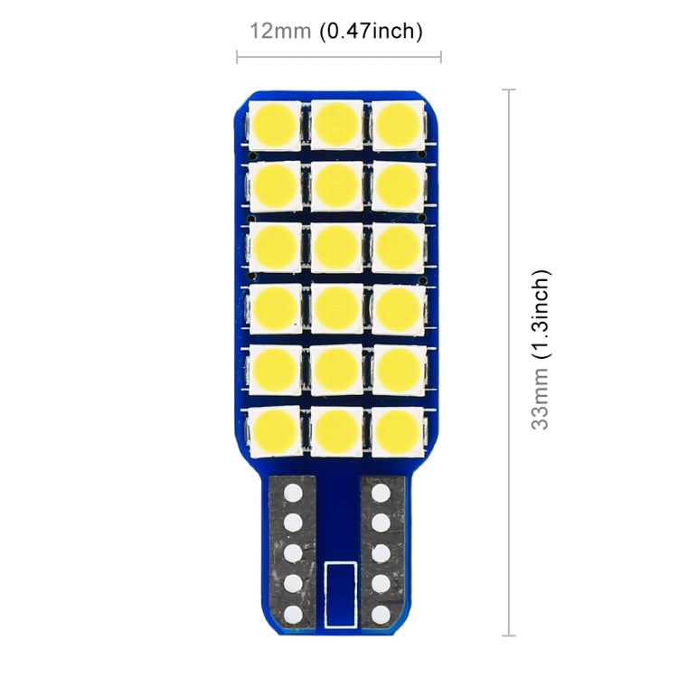 2 PCS T10 / W5W / 168 DC12V 1.8W 6000K 140LM 18LEDs SMD-3030 Car Reading Lamp Clearance Light, with Decoder