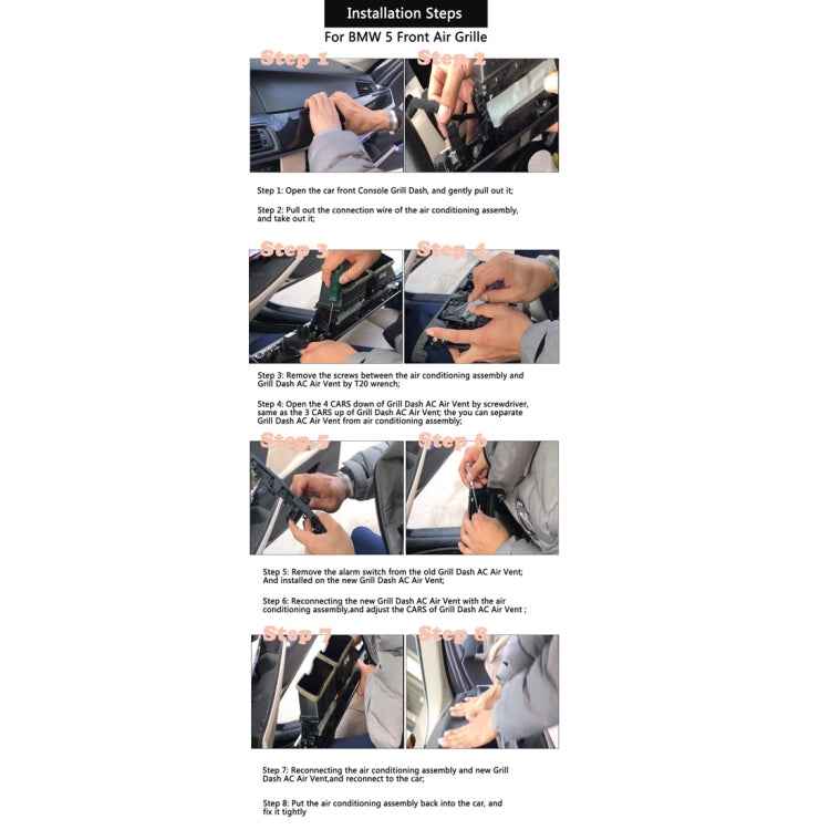 Car Front  Console Grill Dash AC Air Vent 64229166885 for BMW 5 Series