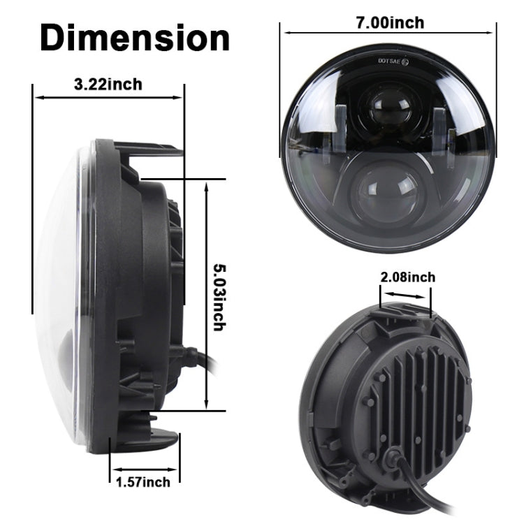 7 inch Round LED Motorcycle Headlight Modified Spotlight for Honda