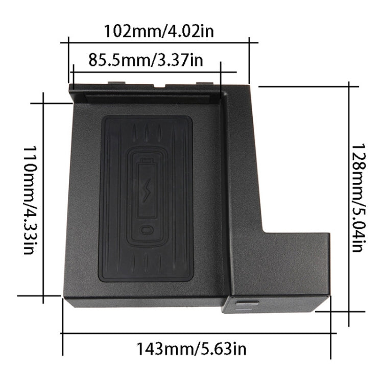 Car Qi Standard Wireless Charger 10W Quick Charging for 2015-2020 Mercedes-Benz C Class / GLC, Left Driving