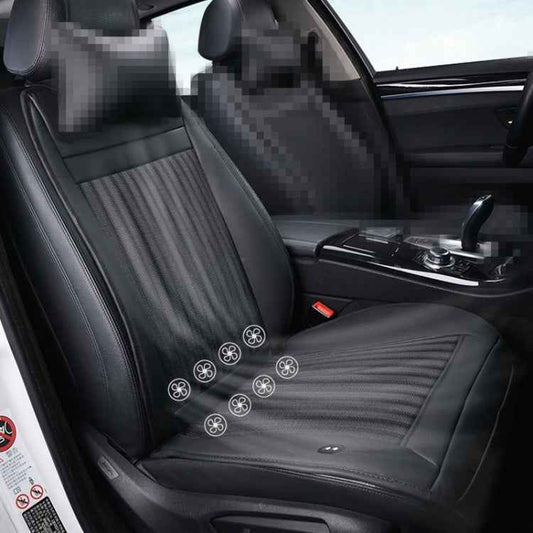 Car 12V Cushion Summer USB Breathable Ice Silk Seat Cover, Eight Fans + Ventilation and Refrigeration