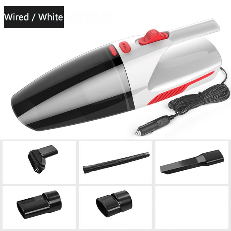 Car Wired Portable 120W Handheld Powerful Vacuum Cleaner with LED Light Cable Length: 5m, Wired with Light