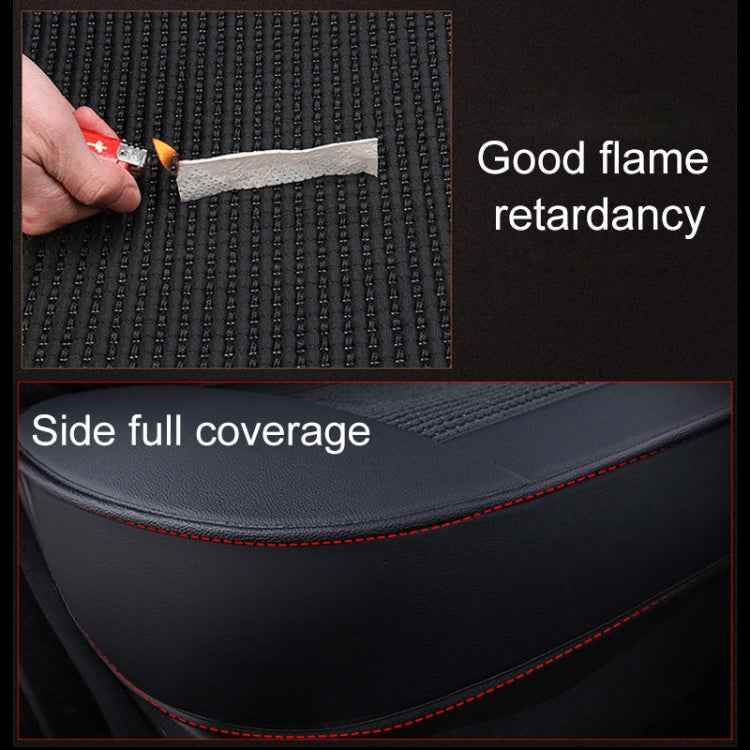 Car Leather Ice Silk Cushion Four Seasons Universal Seat Mat Set, Luxury Version, Luxury Version (Red), Luxury Version (Black), Luxury Version (Coffee), Luxury Version (Blue), Luxury Version (Beige)