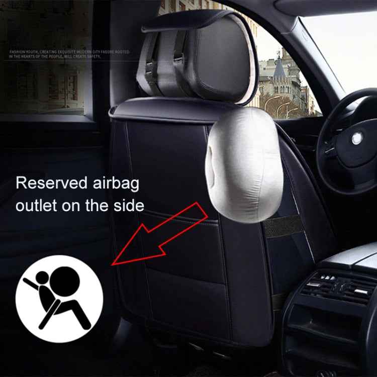 Car Leather Ice Silk Cushion Four Seasons Universal Seat Mat Set, Luxury Version, Luxury Version (Red), Luxury Version (Black), Luxury Version (Coffee), Luxury Version (Blue), Luxury Version (Beige)