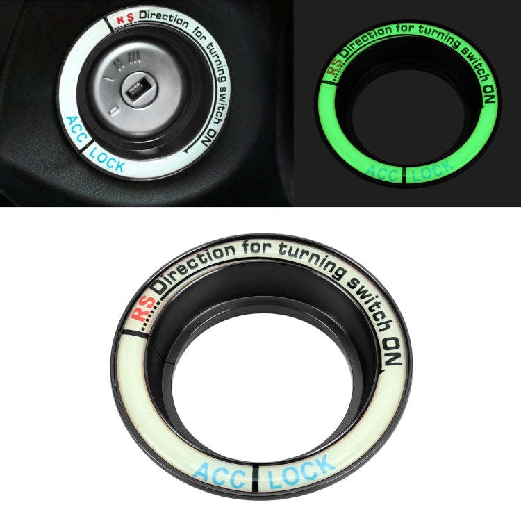 For Ford Fluorescent Aluminum Alloy Ignition Key Ring, Inside Diameter: 3.2cm, For Ford (Silver), For Ford  (Sky Blue), For Ford (Black), For Ford (Gold), For Ford (Red)