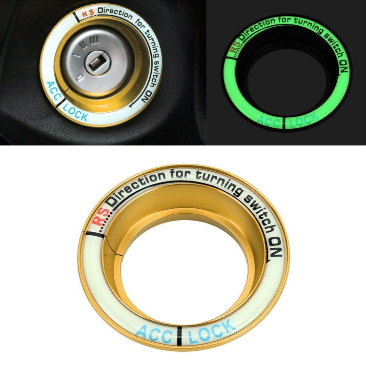 For Ford Fluorescent Aluminum Alloy Ignition Key Ring, Inside Diameter: 3.2cm, For Ford (Silver), For Ford  (Sky Blue), For Ford (Black), For Ford (Gold), For Ford (Red)