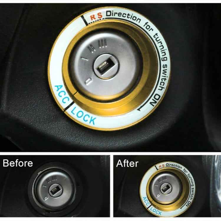For Ford Fluorescent Aluminum Alloy Ignition Key Ring, Inside Diameter: 3.2cm