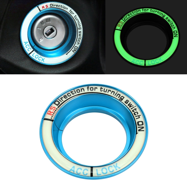 For Ford Fluorescent Aluminum Alloy Ignition Key Ring, Inside Diameter: 3.2cm, For Ford (Silver), For Ford  (Sky Blue), For Ford (Black), For Ford (Gold), For Ford (Red)
