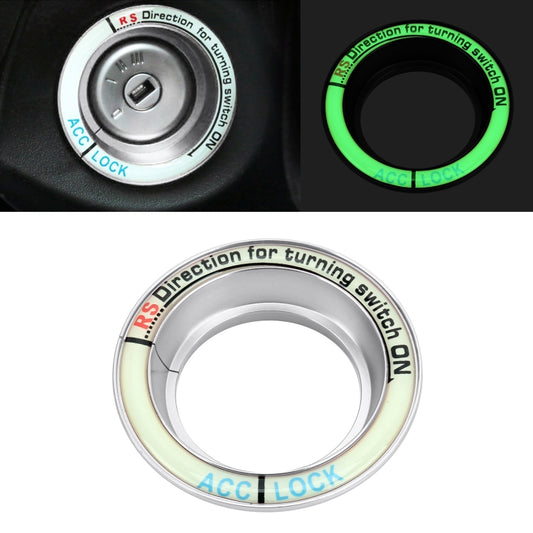 For Ford Fluorescent Aluminum Alloy Ignition Key Ring, Inside Diameter: 3.2cm, For Ford (Silver), For Ford  (Sky Blue), For Ford (Black), For Ford (Gold), For Ford (Red)