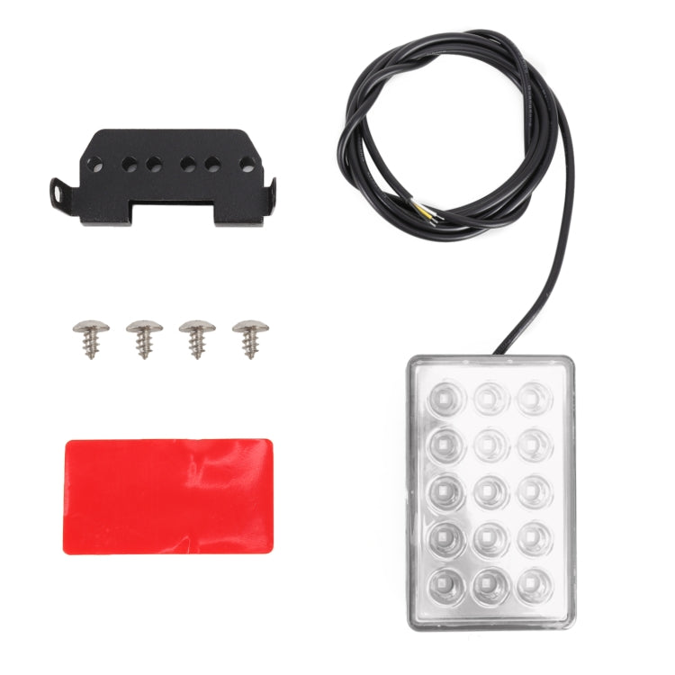 DC12V 1W Car Square Highlight Brake Lights Reversing Light with 15LEDs SMD-3528, Square (Transparent), Square (Black), Square (Red)