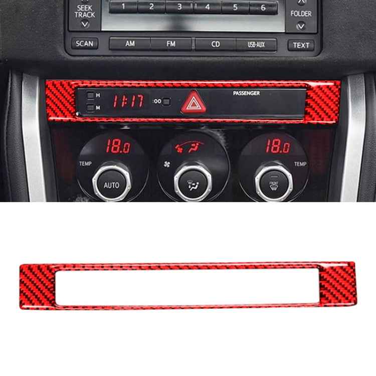 Car Carbon Fiber Central Control Clock Decorative Sticker for Subaru BRZ / Toyota 86 2013-2017, Left and Right Drive Universal