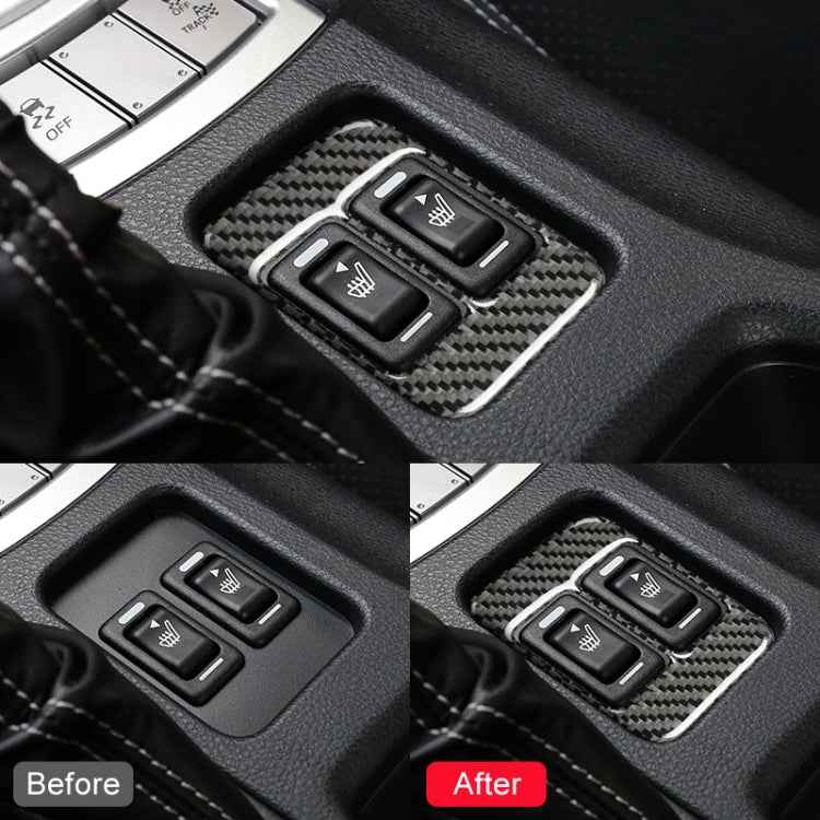 Car Carbon Fiber Seat Heating Panel Decorative Sticker for Subaru BRZ / Toyota 86 2013-2019, Left and Right Drive Universal with Hole