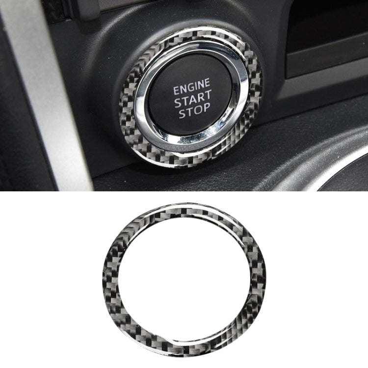 Car Carbon Fiber One-button Start Decorative Sticker for Subaru BRZ / Toyota 86 2013-2017, Left and Right Drive Universal, One-button Start