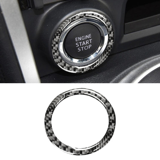 Car Carbon Fiber One-button Start Decorative Sticker for Subaru BRZ / Toyota 86 2013-2017, Left and Right Drive Universal, One-button Start